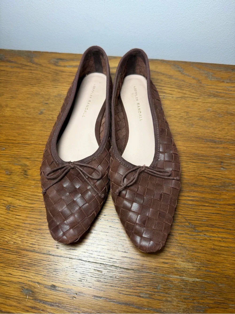 Loeffler Randall Size 9 • Landry Brown Woven Leather Ballerina Flats.